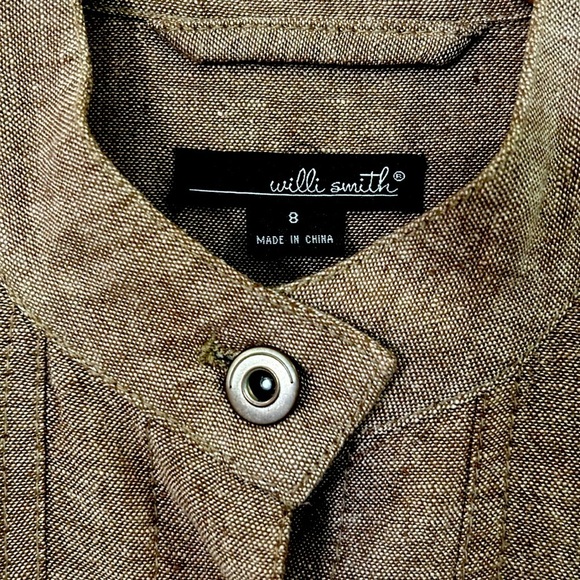 Willi Smith Linen Button Front Jacket Size 8 - Picture 2 of 9